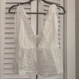 Shein White Lace Tank Top